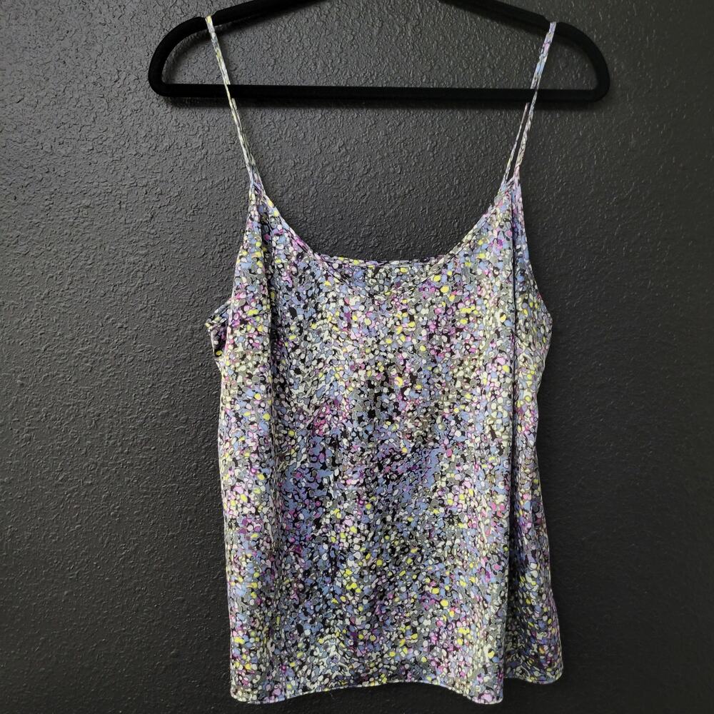 White House Black Market Silk Cami Tank Top Floral Y2K Fairy Grunge 65% Silk